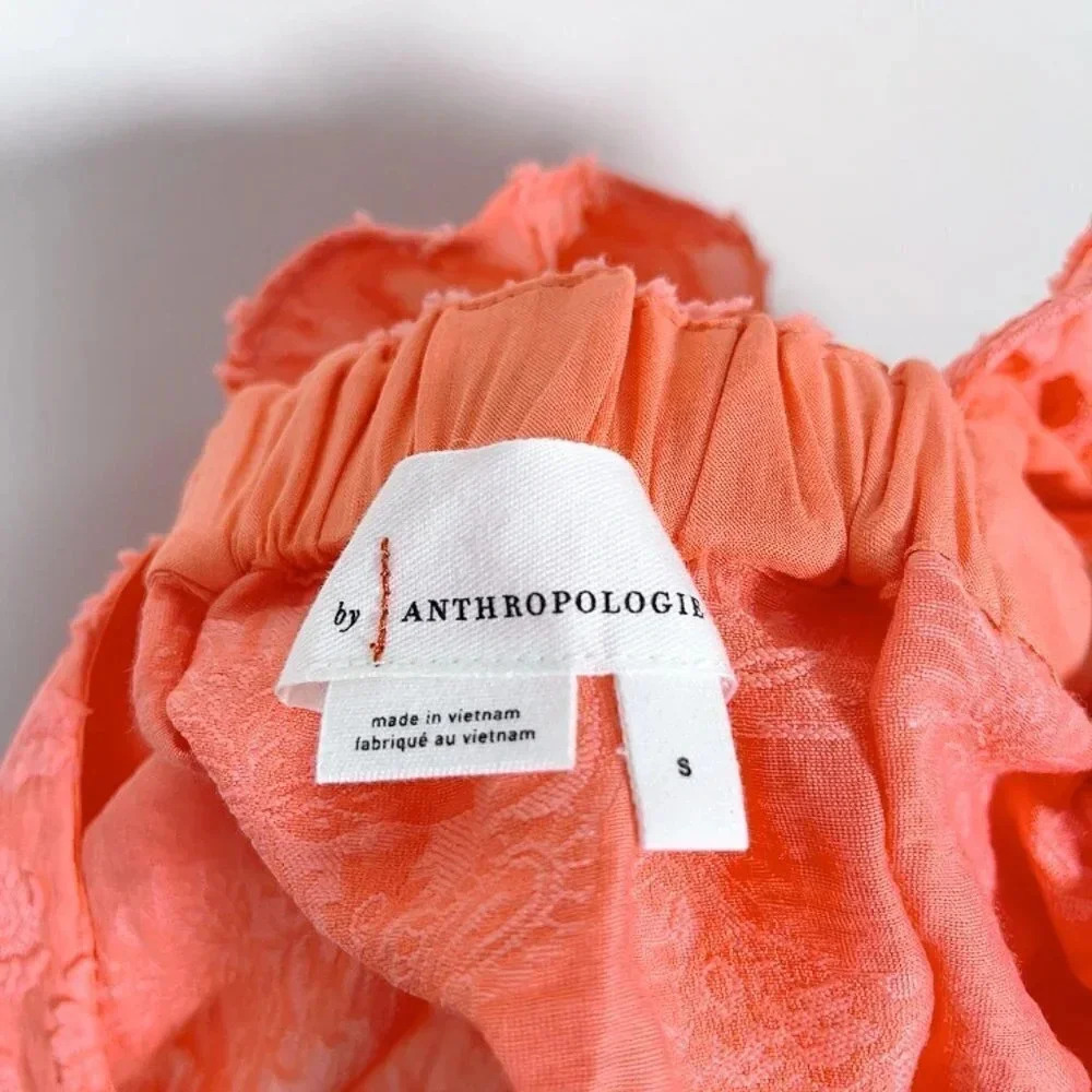 Anthropologie Coral Crossback Ruffled Top - Picture 8 of 14